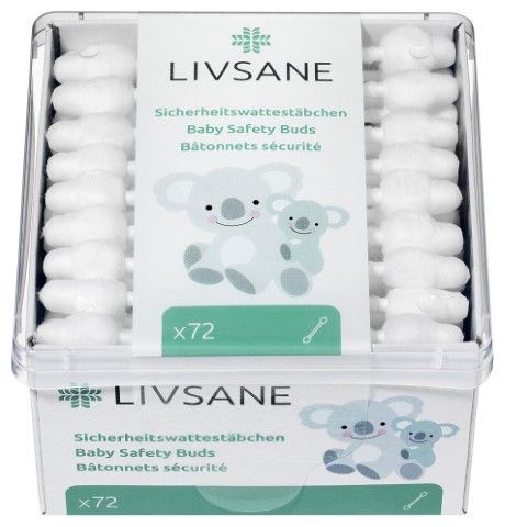 LIVSANE Vatové tyčinky papírové pro děti 72ks