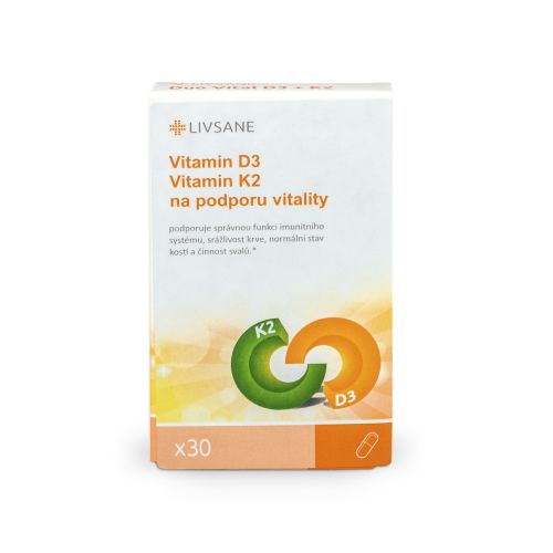 LIVSANE Vitamin D3 + K2 na vitalitu kapsle 30ks