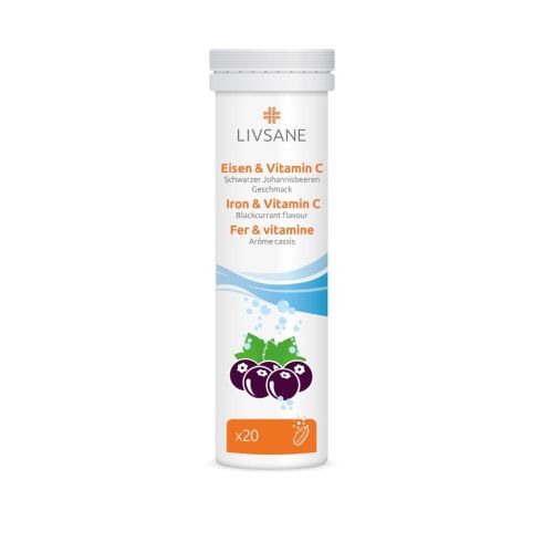 LIVSANE Šumivé tablety Železo + Vitamin C 20ks