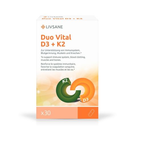 LIVSANE Duo Vital D3 + K2 na podporu vitality tob.30